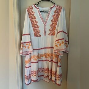 Pink, Orange, and White Gauze Hale Bob Los Angeles dress, Women’s L